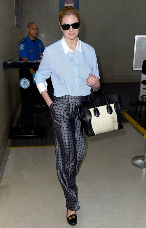 Kate Upton is sophisticated chic upon her LAX arrival **NO UK**